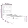 Massives Bettgestell aus weißem Kiefernholz, 100 x 200 cm von , Betten und Lattenroste - Ref: Foro24-3103924, Preis: 106,14 €...
