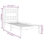 Massives Bettgestell aus weißem Kiefernholz, 100 x 200 cm von , Betten und Lattenroste - Ref: Foro24-3103924, Preis: 107,50 €...