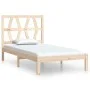 Solid pine wood bed frame 75x190 cm by , Beds and slatted bases - Ref: Foro24-3103958, Price: 78,95 €, Discount: %