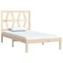 Solid pine wood bed frame 75x190 cm by , Beds and slatted bases - Ref: Foro24-3103958, Price: 78,95 €, Discount: %