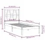 Solid pine wood bed frame 75x190 cm by , Beds and slatted bases - Ref: Foro24-3103958, Price: 78,95 €, Discount: %