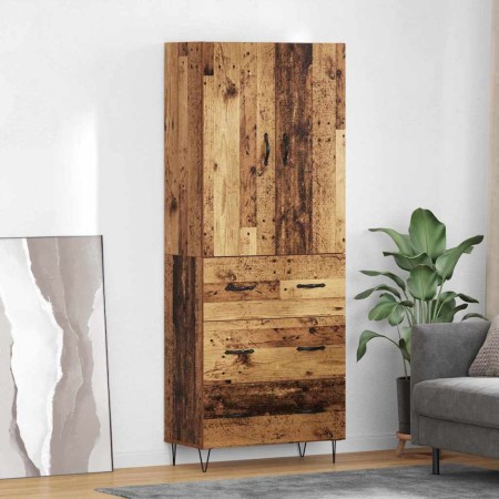 Aparador alto 2 pcs Madera vieja Madera tecnológica y vidrio en Aparadores | Comprar online en Foro24