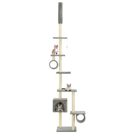 Rascador para gatos con poste rascador de sisal 260 cm gris de vidaXL, Mobiliario para gatos - Ref: Foro24-170532, Precio: 86...