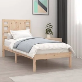 Solid wood bed frame 90x190 cm by , Beds and slatted bases - Ref: Foro24-3104183, Price: 91,44 €, Discount: %