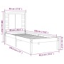 Solid wood bed frame 90x190 cm by , Beds and slatted bases - Ref: Foro24-3104183, Price: 93,94 €, Discount: %
