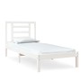 White single solid wood bed frame 75x190 cm by , Beds and slatted bases - Ref: Foro24-3104309, Price: 92,99 €, Discount: %