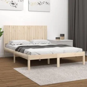 Solid pine wood bed frame 200x200 cm by , Beds and slatted bases - Ref: Foro24-3104433, Price: 166,16 €, Discount: %