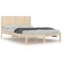 Solid pine wood bed frame 200x200 cm by , Beds and slatted bases - Ref: Foro24-3104433, Price: 166,16 €, Discount: %
