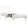 White single solid wood bed frame 75x190 cm by , Beds and slatted bases - Ref: Foro24-3104569, Price: 107,79 €, Discount: %