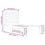 White single solid wood bed frame 75x190 cm by , Beds and slatted bases - Ref: Foro24-3104569, Price: 107,79 €, Discount: %