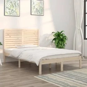 Solid wood double bed frame 135x190 cm by , Beds and slatted bases - Ref: Foro24-3104583, Price: 163,11 €, Discount: %