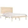 Solid wood double bed frame 135x190 cm by , Beds and slatted bases - Ref: Foro24-3104583, Price: 163,11 €, Discount: %
