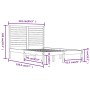 Solid wood double bed frame 135x190 cm by , Beds and slatted bases - Ref: Foro24-3104583, Price: 168,80 €, Discount: %