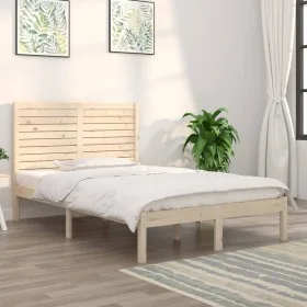 Solid pine wood bed frame 140x190 cm by , Beds and slatted bases - Ref: Foro24-3104588, Price: 144,09 €, Discount: %