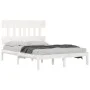 Small double bed frame white solid wood 120x190cm by , Beds and slatted bases - Ref: Foro24-3104709, Price: 116,28 €, Discoun...