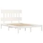Small double bed frame white solid wood 120x190cm by , Beds and slatted bases - Ref: Foro24-3104709, Price: 116,28 €, Discoun...