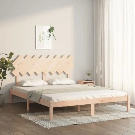 Solid pine wood bed frame 160x200 cm by , Beds and slatted bases - Ref: Foro24-3104878, Price: 122,13 €, Discount: %