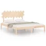 Solid pine wood bed frame 160x200 cm by , Beds and slatted bases - Ref: Foro24-3104878, Price: 122,13 €, Discount: %