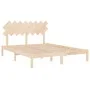 Solid pine wood bed frame 160x200 cm by , Beds and slatted bases - Ref: Foro24-3104878, Price: 122,13 €, Discount: %