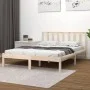 Solid pine wood bed frame 135x190 cm by , Beds and slatted bases - Ref: Foro24-3105111, Price: 142,94 €, Discount: %