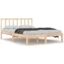 Solid pine wood bed frame 135x190 cm by , Beds and slatted bases - Ref: Foro24-3105111, Price: 142,94 €, Discount: %