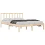 Solid pine wood bed frame 135x190 cm by , Beds and slatted bases - Ref: Foro24-3105111, Price: 142,94 €, Discount: %