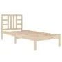Solid wood bed frame 75x190 cm by , Beds and slatted bases - Ref: Foro24-3105365, Price: 78,29 €, Discount: %
