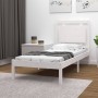 Massives Bettgestell aus weißem Kiefernholz, 100 x 200 cm von , Betten und Lattenroste - Ref: Foro24-3105526, Preis: 115,83 €...