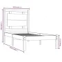 Massives Bettgestell aus weißem Kiefernholz, 100 x 200 cm von , Betten und Lattenroste - Ref: Foro24-3105526, Preis: 114,22 €...