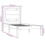 Massives Bettgestell aus weißem Kiefernholz, 100 x 200 cm von , Betten und Lattenroste - Ref: Foro24-3105526, Preis: 115,83 €...