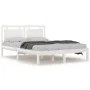 White solid wood bed frame 135x190 cm by , Beds and slatted bases - Ref: Foro24-3105511, Price: 162,29 €, Discount: %