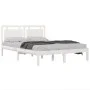 White solid wood bed frame 135x190 cm by , Beds and slatted bases - Ref: Foro24-3105511, Price: 162,29 €, Discount: %