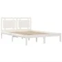 White solid wood bed frame 135x190 cm by , Beds and slatted bases - Ref: Foro24-3105511, Price: 162,29 €, Discount: %