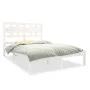 Estructura de cama doble pequeña madera maciza blanca 120x190cm de , Camas y somieres - Ref: Foro24-3105636, Precio: 125,11 €...