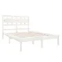 Estructura de cama doble pequeña madera maciza blanca 120x190cm de , Camas y somieres - Ref: Foro24-3105636, Precio: 125,11 €...