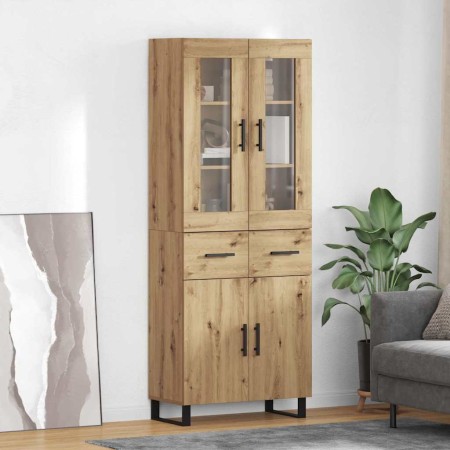 Aparador alto con cajón 2 pcs Roble artesanal en Aparadores | Comprar online en Foro24