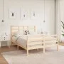 Solid wood bed frame 140x190 cm by , Beds and slatted bases - Ref: Foro24-3105840, Price: 119,57 €, Discount: %