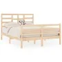 Solid wood bed frame 140x190 cm by , Beds and slatted bases - Ref: Foro24-3105840, Price: 119,57 €, Discount: %