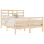 Solid wood bed frame 140x190 cm by , Beds and slatted bases - Ref: Foro24-3105840, Price: 119,57 €, Discount: %