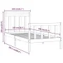 Solid pine wood bed frame 100x200 cm by , Beds and slatted bases - Ref: Foro24-3107018, Price: 112,75 €, Discount: %