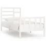 Estructura de cama madera maciza de pino blanco 100x200 cm de , Camas y somieres - Ref: Foro24-3107604, Precio: 127,04 €, Des...