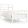Massives Bettgestell aus weißem Kiefernholz, 100 x 200 cm von , Betten und Lattenroste - Ref: Foro24-3107604, Preis: 129,16 €...