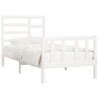 Estructura de cama madera maciza de pino blanco 100x200 cm de , Camas y somieres - Ref: Foro24-3107604, Precio: 129,06 €, Des...