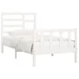 Estructura de cama madera maciza de pino blanco 100x200 cm de , Camas y somieres - Ref: Foro24-3107604, Precio: 127,04 €, Des...