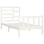Estructura de cama madera maciza de pino blanco 100x200 cm de , Camas y somieres - Ref: Foro24-3107604, Precio: 127,04 €, Des...