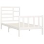 Massives Bettgestell aus weißem Kiefernholz, 100 x 200 cm von , Betten und Lattenroste - Ref: Foro24-3107604, Preis: 129,16 €...