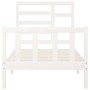Estructura de cama madera maciza de pino blanco 100x200 cm de , Camas y somieres - Ref: Foro24-3107604, Precio: 129,06 €, Des...