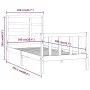 Estructura de cama madera maciza de pino blanco 100x200 cm de , Camas y somieres - Ref: Foro24-3107604, Precio: 127,04 €, Des...