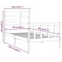 Massives Bettgestell aus weißem Kiefernholz, 100 x 200 cm von , Betten und Lattenroste - Ref: Foro24-3107604, Preis: 129,16 €...