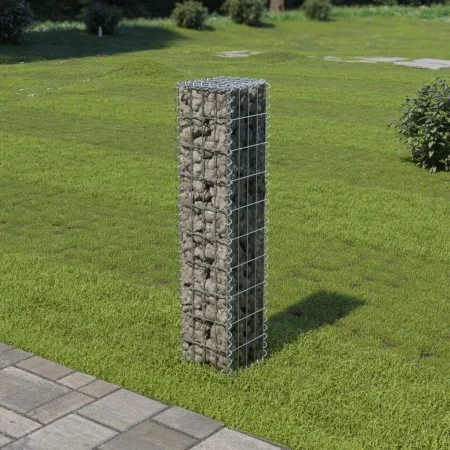 Gabion wall with galvanized steel covers 20x20x100 cm by vidaXL, fence panels - Ref: Foro24-143575, Price: 29,58 €, Discount: %